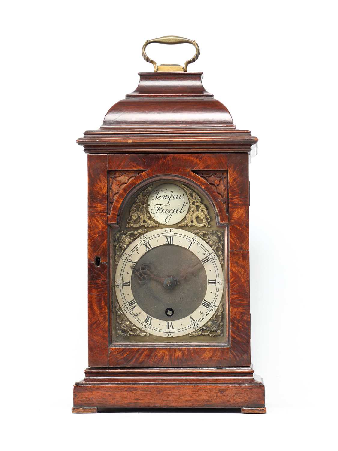 Lot THOMAS HOUSE, LONDON AN EARLY 20TH CENTURY BURR WALNUT SINGLE FUSEE MINIATURE BRACKET CLOCK