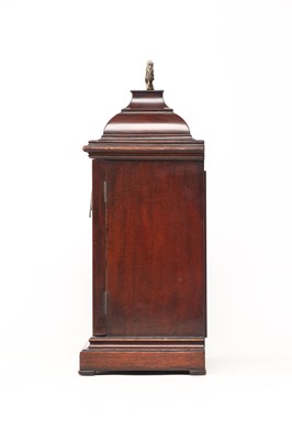 Lot THOMAS HOUSE, LONDON AN EARLY 20TH CENTURY BURR WALNUT SINGLE FUSEE MINIATURE BRACKET CLOCK