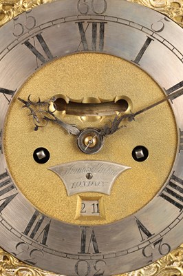 Lot THOMAS CHILTON, LONDON. A GEORGE III FRUITWOOD VERGE STRIKING BELL TOP BRACKET CLOCK