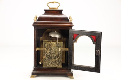 Lot THOMAS CHILTON, LONDON. A GEORGE III FRUITWOOD VERGE STRIKING BELL TOP BRACKET CLOCK