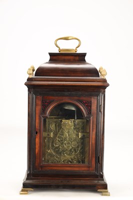 Lot THOMAS CHILTON, LONDON. A GEORGE III FRUITWOOD VERGE STRIKING BELL TOP BRACKET CLOCK