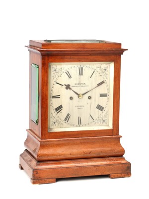 Lot WEBSTER, LONDON. A VICTORIAN MAHOGANY FOUR GLASS DOUBLE FUSEE BRACKET CLOCK
