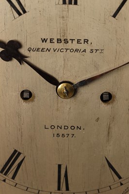 Lot WEBSTER, LONDON. A VICTORIAN MAHOGANY FOUR GLASS DOUBLE FUSEE BRACKET CLOCK