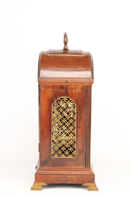 Lot A GEORGE III FIGURED MAHOGANY PAD TOP VERGE BRACKET CLOCK