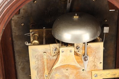 Lot A GEORGE III FIGURED MAHOGANY PAD TOP VERGE BRACKET CLOCK