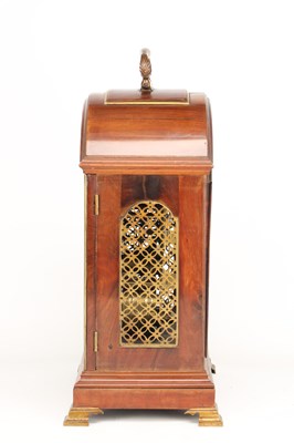 Lot A GEORGE III FIGURED MAHOGANY PAD TOP VERGE BRACKET CLOCK