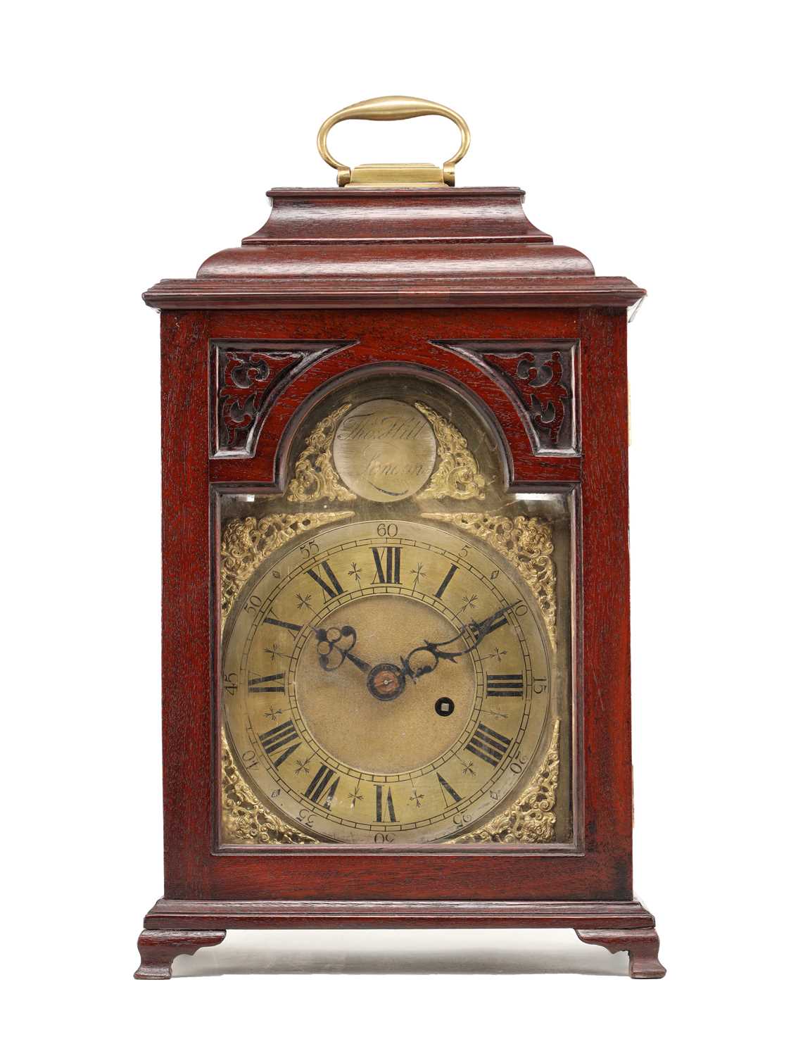 Lot THOMAS HILL, LONDON A GEORGE I VERGE TIMEPIECE BRACKET CLOCK MOVEMENT IN LATER CASE
