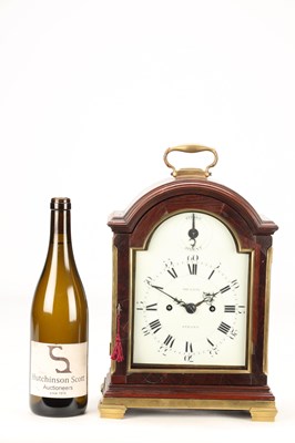 Lot SAMUEL TOULMIN, LONDON. A SMALL GEORGE III ENAMEL DIAL VERGE STRIKING BRACKET CLOCK