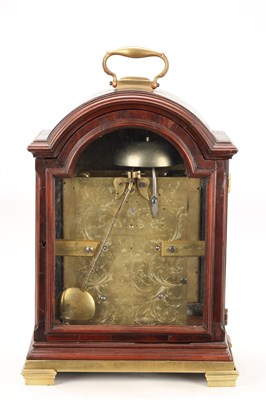 Lot SAMUEL TOULMIN, LONDON. A SMALL GEORGE III ENAMEL DIAL VERGE STRIKING BRACKET CLOCK