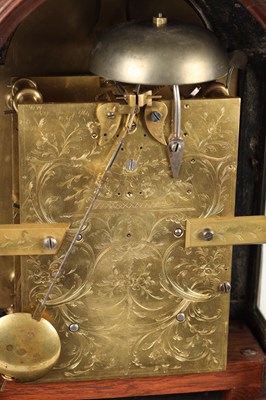 Lot SAMUEL TOULMIN, LONDON. A SMALL GEORGE III ENAMEL DIAL VERGE STRIKING BRACKET CLOCK