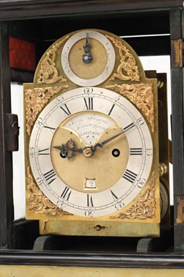 Lot JAMES TREGENT, LONDON. A MINIATURE GEORGE III VERGE DOUBLE FUSEE BRACKET CLOCK IN LATER CASE