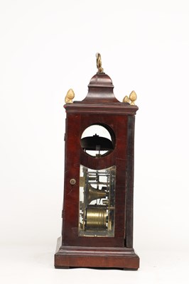 Lot EARDLEY NORTON, LONDON. A GEORGE III FIGURED MAHOGANY VERGE BRACKET CLOCK WITH MOONPHASE