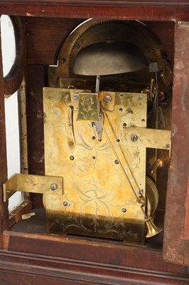 Lot EARDLEY NORTON, LONDON. A GEORGE III FIGURED MAHOGANY VERGE BRACKET CLOCK WITH MOONPHASE