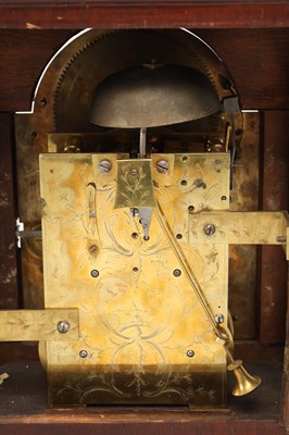Lot EARDLEY NORTON, LONDON. A GEORGE III FIGURED MAHOGANY VERGE BRACKET CLOCK WITH MOONPHASE