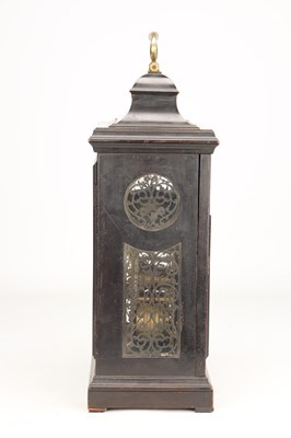 Lot JOHN PRATT, LONDON. A GEORGE III EBONISED VERGE STRIKING BRACKET CLOCK