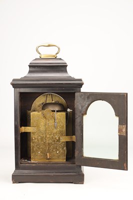 Lot JOHN PRATT, LONDON. A GEORGE III EBONISED VERGE STRIKING BRACKET CLOCK