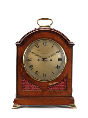 Lot W. WILLIAMS, BRECON. A WELSH REGENCY PAD TOP FIGURED MAHOGANY BRACKET CLOCK