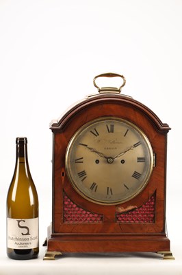 Lot W. WILLIAMS, BRECON. A WELSH REGENCY PAD TOP FIGURED MAHOGANY BRACKET CLOCK