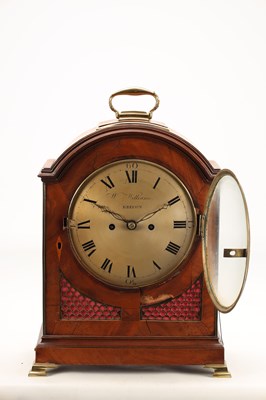 Lot W. WILLIAMS, BRECON. A WELSH REGENCY PAD TOP FIGURED MAHOGANY BRACKET CLOCK
