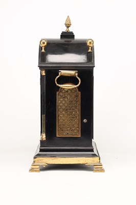Lot KENTISH & HAYNES, LONDON. A GEORGE III EBONISED TRIPLE FUSEE MUSICAL BRACKET CLOCK CHIMING ON FOURTEEN BELLS