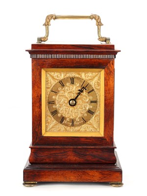 Lot 201 - JAMES MURRAY, LONDON. A REGENCY ROSEWOOD FOUR-GLASS LIBRARY CLOCK