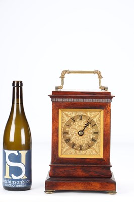 Lot 201 - JAMES MURRAY, LONDON. A REGENCY ROSEWOOD FOUR-GLASS LIBRARY CLOCK