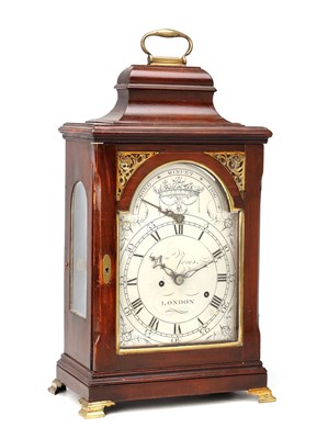 Lot WILLIAM JONES, LONDON AN UNUSUAL GEORGE III FRUITWOOD MUSICAL VERGE BRACKET CLOCK