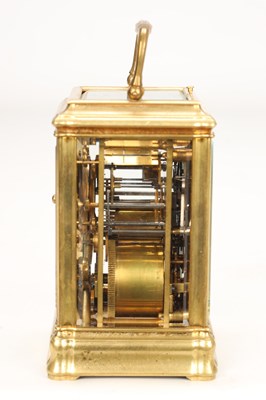 Lot LEPINE, PARIS. A FRENCH GILT BRASS GORGE CASED GRAND SONNERIE REPEATING CARRIAGE CLOCK WITH ALARM