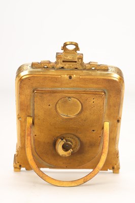 Lot ATT. THOMAS COLE, LONDON A MID 19TH CENTURY GILT BRASS ENGRAVED STRUT CLOCK RETAILED BY C.F. HANCOCK, LONDON