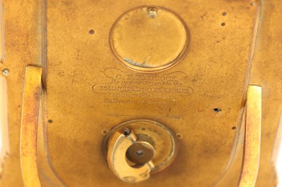 Lot ATT. THOMAS COLE, LONDON A MID 19TH CENTURY GILT BRASS ENGRAVED STRUT CLOCK RETAILED BY C.F. HANCOCK, LONDON