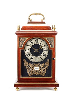 Lot A LATE 19TH CENTURY FRENCH MAHOGANY AND BRASS MOUNTED QUARTER CHIMING BRACKET CLOCK