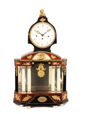 Lot AN EARLY 19TH CENTURY AUSTRIAN GRAND SONNERIE PORTICO CLOCK