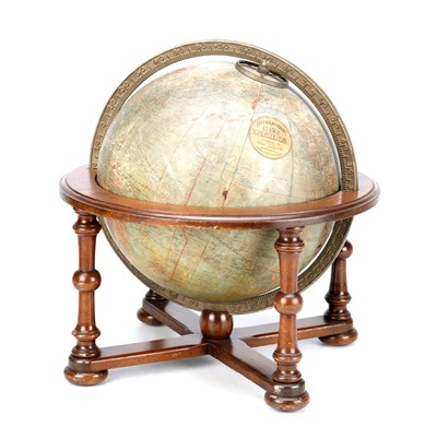 Lot AN EDWARDIAN INTERNATIONAL 12" TERRESTRIAL TABLE GLOBE