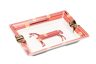 Lot A FRENCH HERMES PARIS PORCELAIN ASH TRAY