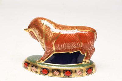 Lot A LIMITED EDITION ROYAL CROWN DERBY HARRODS IMARI BULL NO. 328