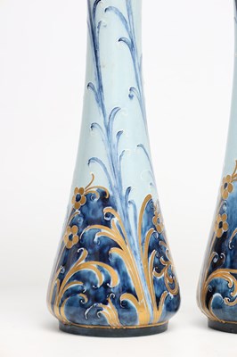 Lot WILLIAM MOORCROFT FOR JAMES MACINTYRE & CO. LTD. A RARE PAIR OF LATE 19TH CENTURY FLORIN WARE POTTERY VASES