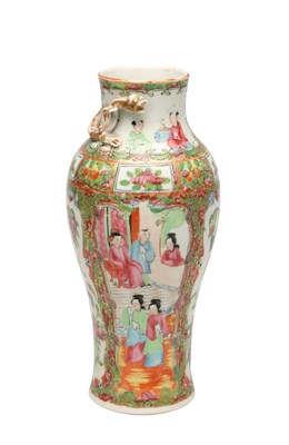 Lot A 19TH CENTURY CHINESE FAMILLE ROSE PORCELAIN BALUSTER VASE