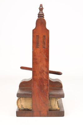 Lot AN 18TH CENTURY WALNUT AND ELM BOOK PRESS