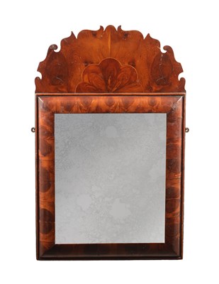 Lot A 19TH CENTURY LABURNUM OYSTER VENEERED CUSHION FRAMED MIRROR
