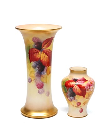 Lot TWO EARLY 20TH CENTURY ROYAL WORCESTER PORCELAIN VASES BY KITTY BLAKE