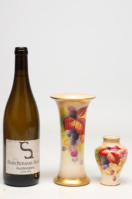 Lot TWO EARLY 20TH CENTURY ROYAL WORCESTER PORCELAIN VASES BY KITTY BLAKE