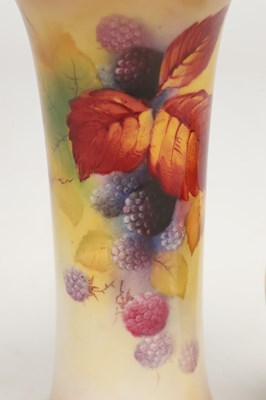 Lot TWO EARLY 20TH CENTURY ROYAL WORCESTER PORCELAIN VASES BY KITTY BLAKE