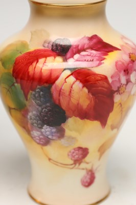 Lot TWO EARLY 20TH CENTURY ROYAL WORCESTER PORCELAIN VASES BY KITTY BLAKE