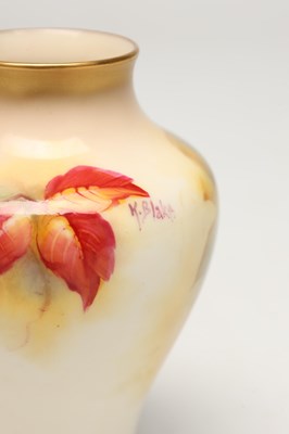 Lot TWO EARLY 20TH CENTURY ROYAL WORCESTER PORCELAIN VASES BY KITTY BLAKE