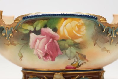 Lot TWO ROYAL WORCESTER HAND-PAINTED PORCELAIN PIECES
