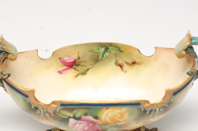 Lot TWO ROYAL WORCESTER HAND-PAINTED PORCELAIN PIECES