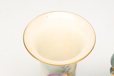 Lot TWO ROYAL WORCESTER HAND-PAINTED PORCELAIN PIECES