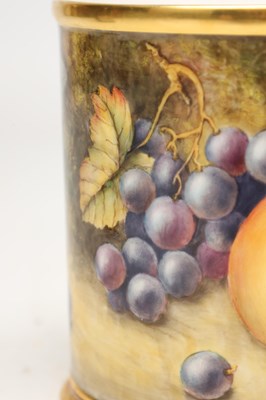Lot A 20TH CENTURY ROYAL WORCESTER FRUIT PAINTED MUG BY STEPHEN WESTON
