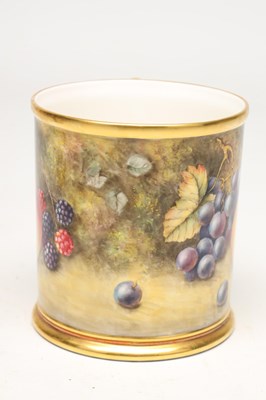Lot A 20TH CENTURY ROYAL WORCESTER FRUIT PAINTED MUG BY STEPHEN WESTON