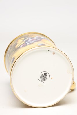 Lot A 20TH CENTURY ROYAL WORCESTER FRUIT PAINTED MUG BY STEPHEN WESTON
